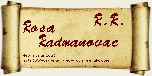 Rosa Radmanovac vizit kartica
